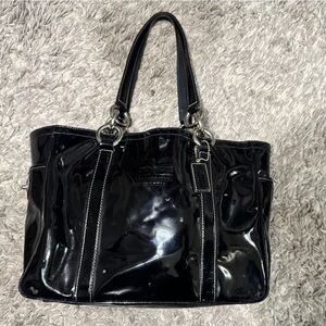 Coach Shiny Black Patent Tote